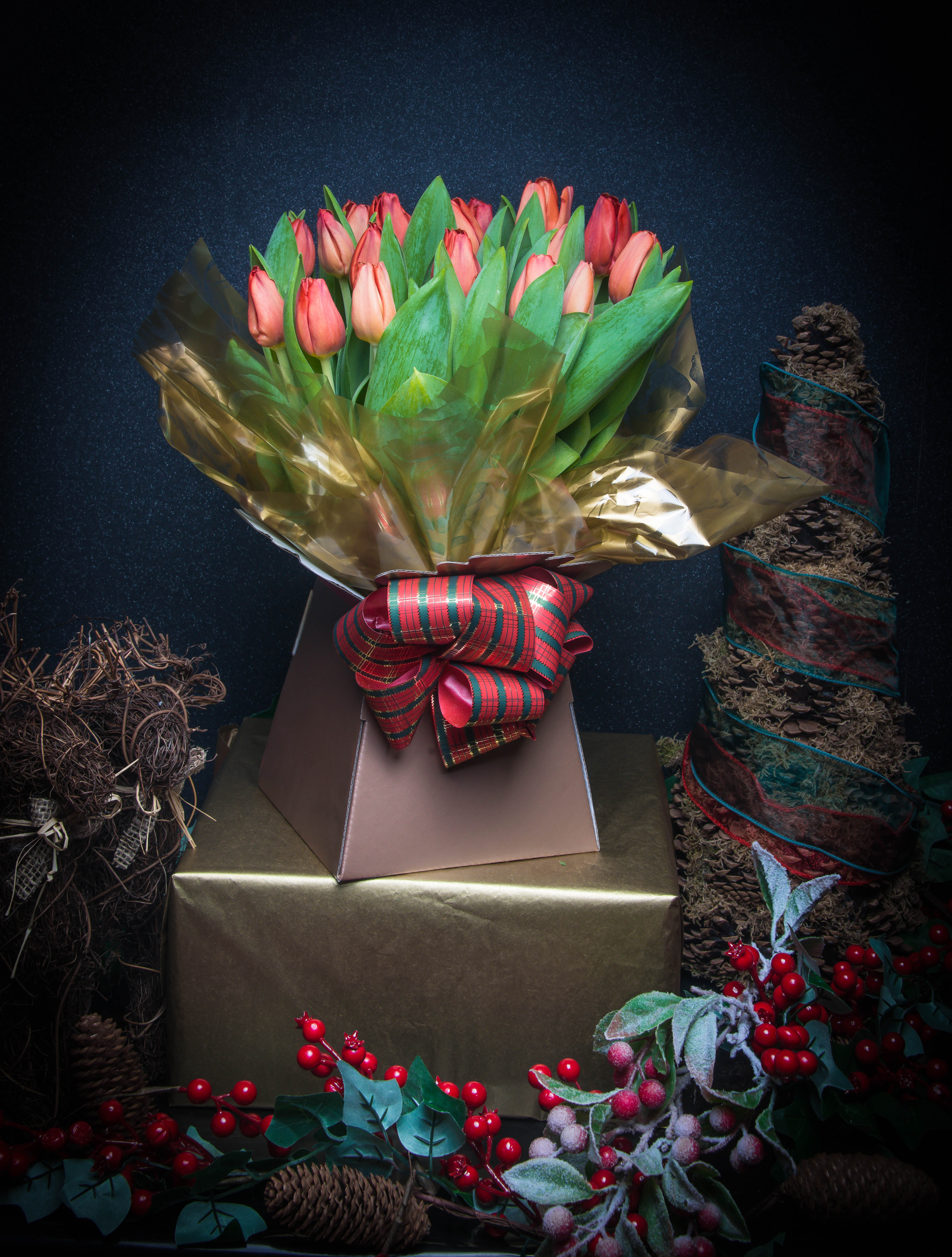 Christmas tulip box Irene's Florist