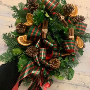 Holly and spruce door ring