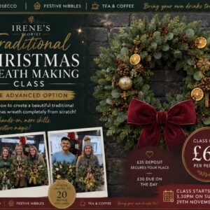 Wreath Making Class- Sunday 29th November 3.30pm