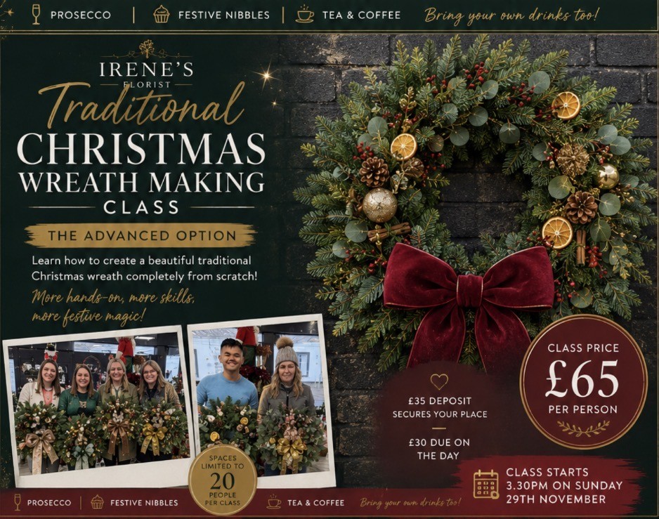 Wreath Making Class- Sunday 29th November 3.30pm
